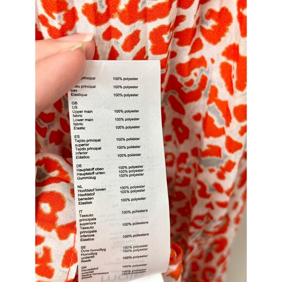 Maje Romilda Leopard-Print Cut-Out Pleated Midi Dress Orange/White Women's 2 / M - Picture 5 of 5